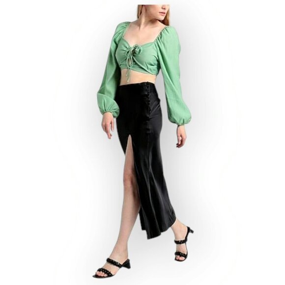 Ruched Cut-Out Croptop by Topshop Size 2 NWOT - Picture 4 of 16